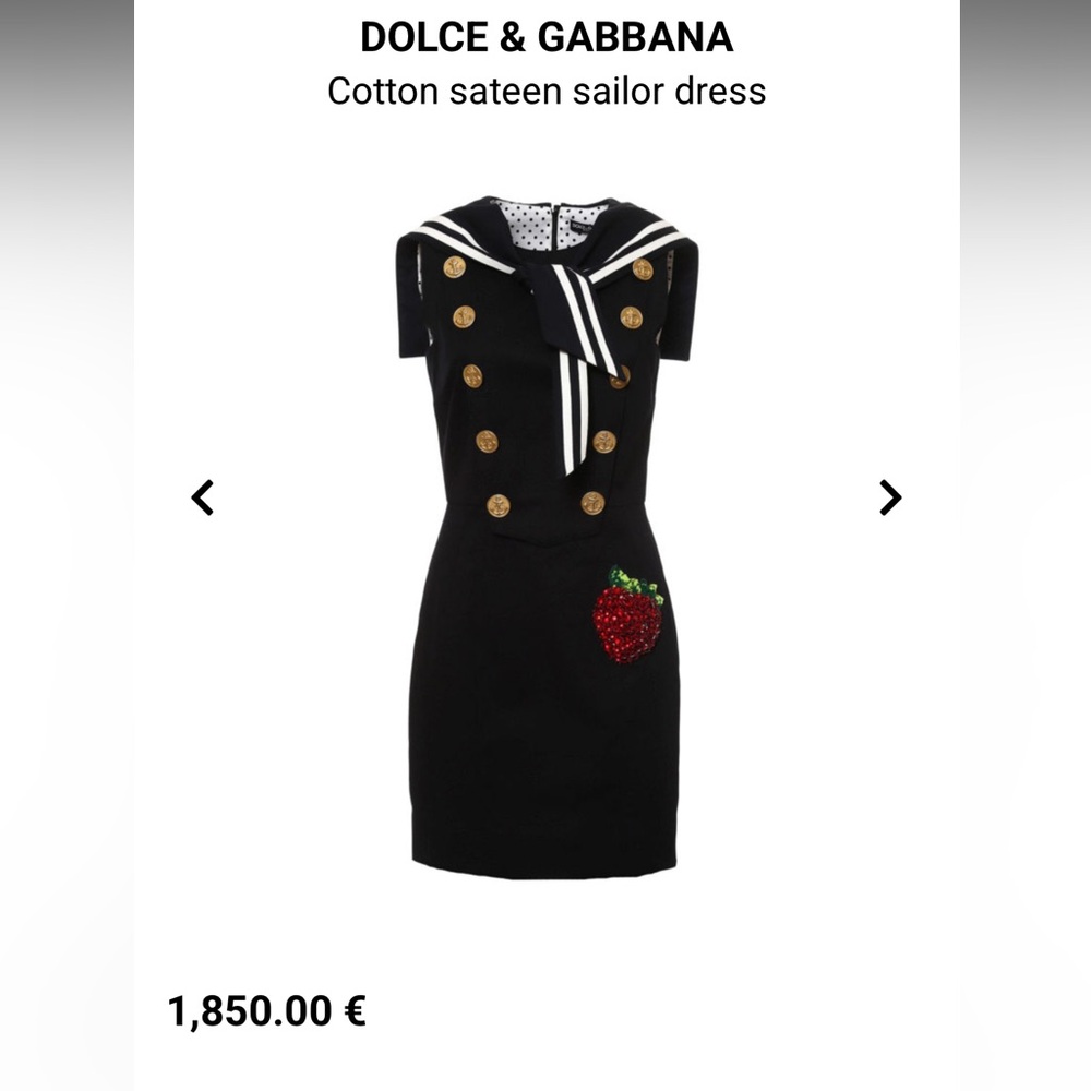 Dolce & Gabbana strawberry patch sailor dress IT 40